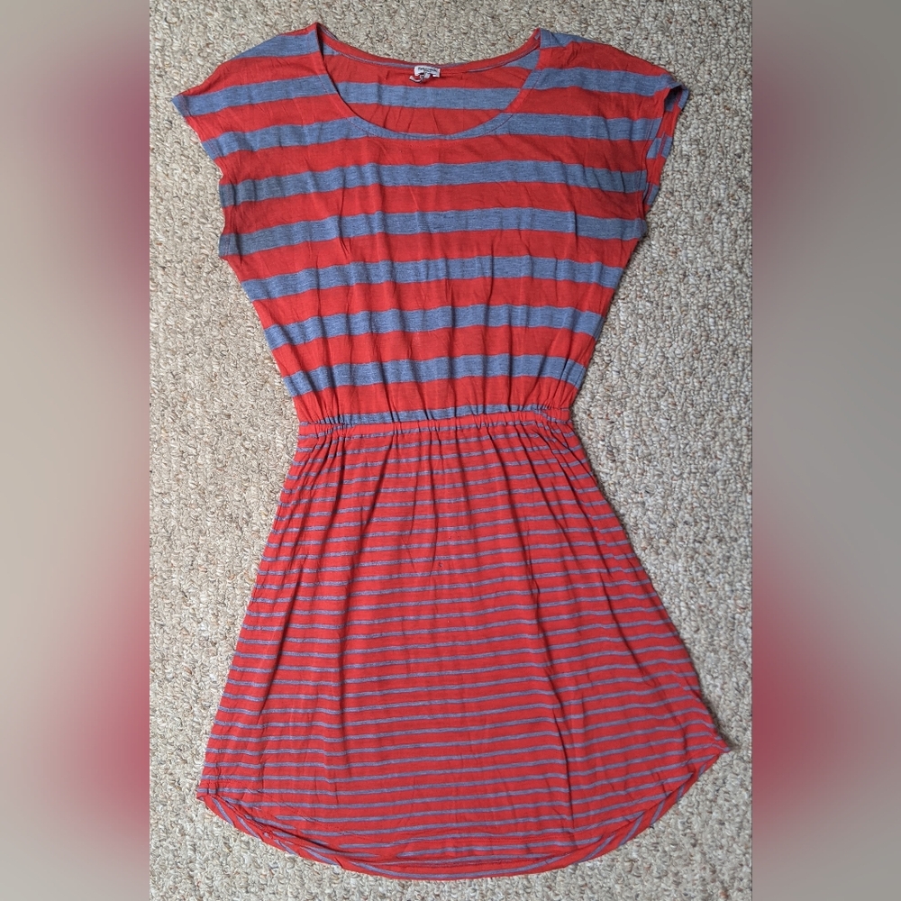 Soft Tshirt Red and Blue Striped Dress
